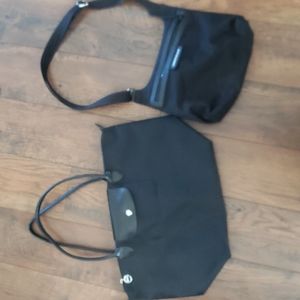 2 black Longchamp bags tote & cross body